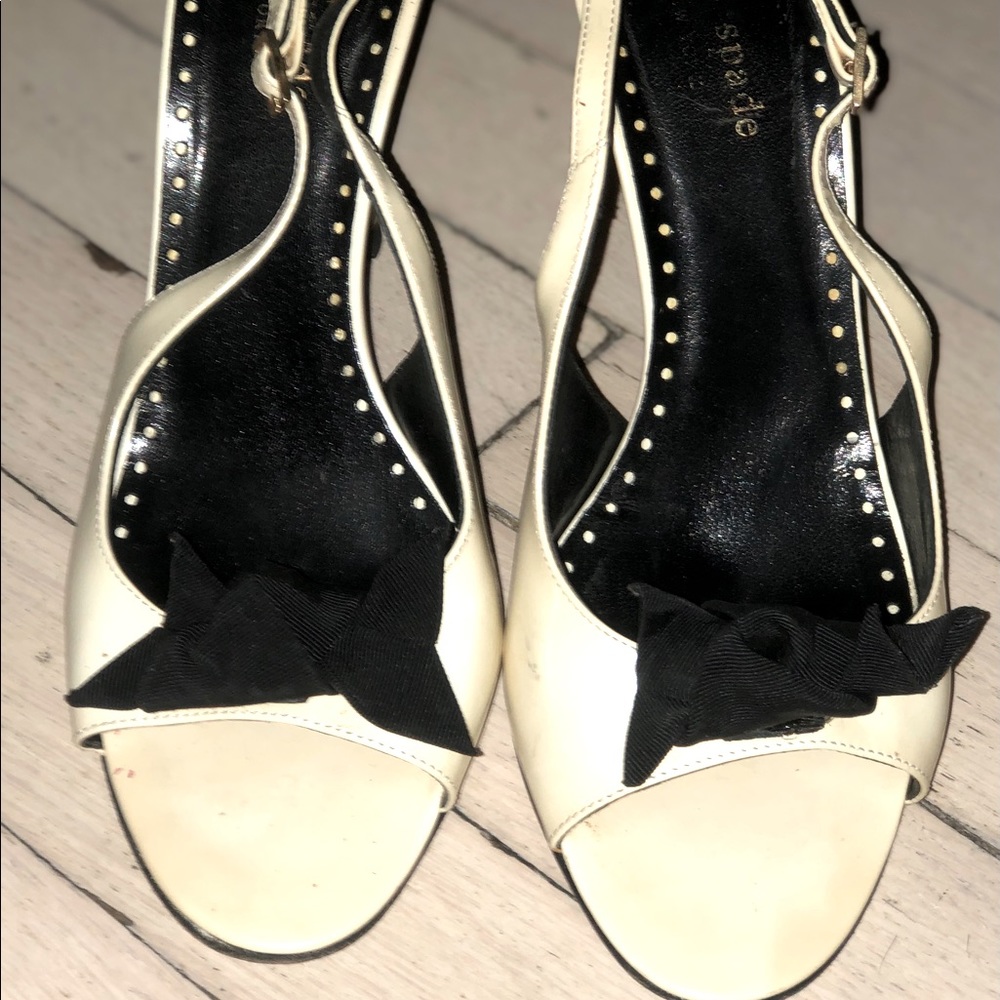 Kate Spade Black and White slingbacks